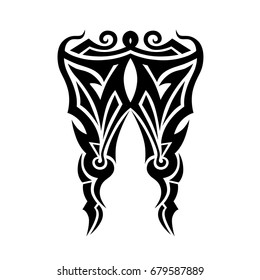Tattoo tribal vector design. Simple logo. Individual designer isolated element for decorating the body of women, men and girls arm, leg and other body parts. Abstract illustration.