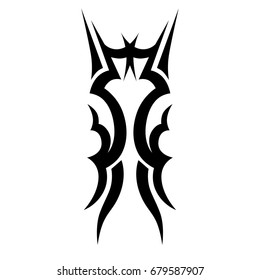 Tattoo tribal vector design. Simple logo. Individual designer isolated element for decorating the body of women, men and girls arm, leg and other body parts. Abstract illustration.