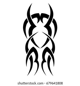 Tattoo tribal vector design. Simple logo. Individual designer isolated element for decorating the body of women, men and girls arm, leg and other body parts. Abstract illustration.