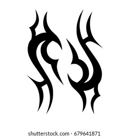Tattoo tribal vector design. Simple logo. Individual designer isolated element for decorating the body of women, men and girls arm, leg and other body parts. Abstract illustration.