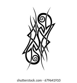 Tattoo tribal vector design. Simple logo. Individual designer isolated element for decorating the body of women, men and girls arm, leg and other body parts. Abstract illustration.