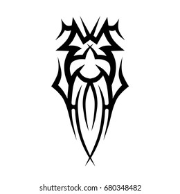 Tattoo tribal vector design. Simple logo. Individual designer isolated element for decorating the body of women, men and girls arm, leg and other body parts. Abstract illustration.