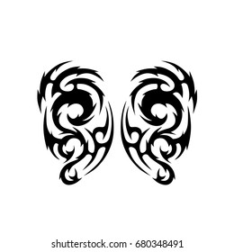 Tattoo tribal vector design. Simple logo. Individual designer isolated element for decorating the body of women, men and girls arm, leg and other body parts. Abstract illustration.