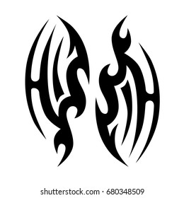 Tattoo tribal vector design. Simple logo. Individual designer isolated element for decorating the body of women, men and girls arm, leg and other body parts. Abstract illustration.