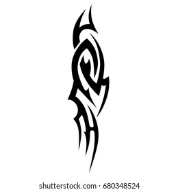 Tattoo tribal vector design. Simple logo. Individual designer isolated element for decorating the body of women, men and girls arm, leg and other body parts. Abstract illustration.