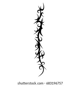 Tattoo tribal vector design. Simple logo. Individual designer isolated element for decorating the body of women, men and girls arm, leg and other body parts. Abstract illustration.