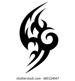 Tattoo tribal vector design. Simple logo. Individual designer isolated element for decorating the body of women, men and girls arm, leg and other body parts. Abstract illustration.