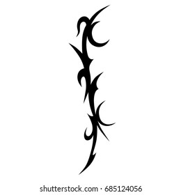 Tattoo tribal vector design. Simple logo. Individual designer isolated element for decorating the body of women, men and girls arm, leg and other body parts. Abstract illustration.