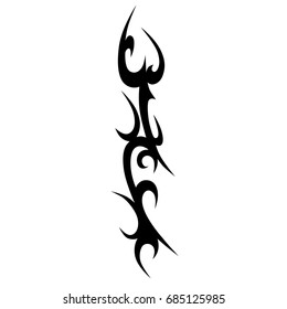 Tattoo tribal vector design. Simple logo. Individual designer isolated element for decorating the body of women, men and girls arm, leg and other body parts. Abstract illustration.