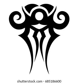 Tattoo tribal vector design. Simple  symbol. Design for men, woman and girl. Abstract  pattern.