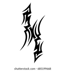 Tattoo tribal vector design. Simple  symbol. Design for men, woman and girl. Abstract  pattern.