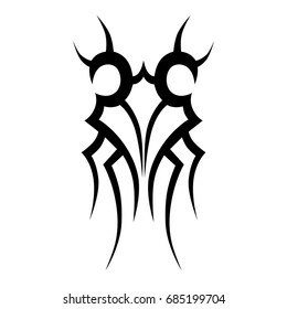Tattoo tribal vector design. Simple  symbol. Design for men, woman and girl. Abstract  pattern.