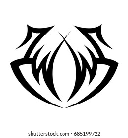 Tattoo tribal vector design. Simple  symbol. Design for men, woman and girl. Abstract  pattern.