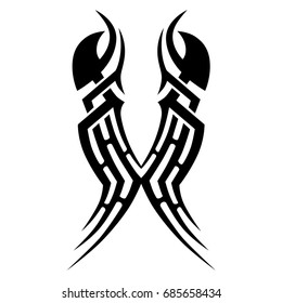 Tattoo tribal vector design. Simple  symbol. Design for men, woman and girl. Abstract  pattern.