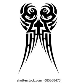 Tattoo tribal vector design. Simple  symbol. Design for men, woman and girl. Abstract  pattern.