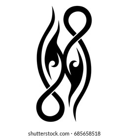 Tattoo tribal vector design. Simple  symbol. Design for men, woman and girl. Abstract  pattern.