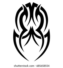 Tattoo tribal vector design. Simple  symbol. Design for men, woman and girl. Abstract  pattern.