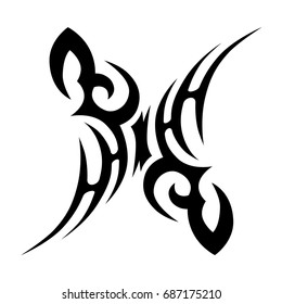 Tattoo tribal vector design. Simple logo. Individual designer isolated element for decorating the body of women, men and girls arm, leg and other body parts. Abstract illustration.
