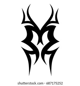 Tattoo tribal vector design. Simple  symbol. Design for men, woman and girl. Abstract  pattern.