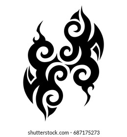Tattoo tribal vector design. Simple logo. Individual designer isolated element for decorating the body of women, men and girls arm, leg and other body parts. Abstract illustration.
