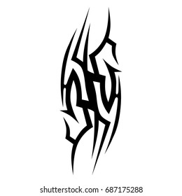 Tattoo tribal vector design. Simple logo. Individual designer isolated element for decorating the body of women, men and girls arm, leg and other body parts. Abstract illustration.