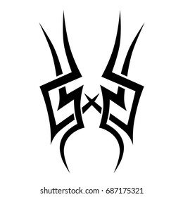 Tattoo tribal vector design. Simple logo. Individual designer isolated element for decorating the body of women, men and girls arm, leg and other body parts. Abstract illustration.