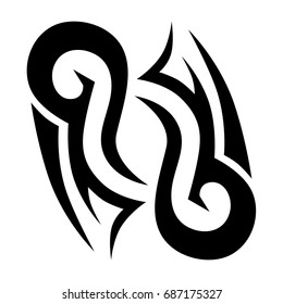 Tattoo tribal vector design. Simple logo. Individual designer isolated element for decorating the body of women, men and girls arm, leg and other body parts. Abstract illustration.