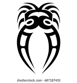 Tattoo tribal vector design. Simple logo. Individual designer isolated element for decorating the body of women, men and girls arm, leg and other body parts. Abstract illustration.