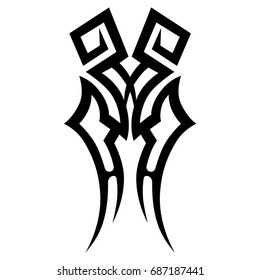 Tattoo tribal vector design. Simple logo. Individual designer isolated element for decorating the body of women, men and girls arm, leg and other body parts. Abstract illustration.