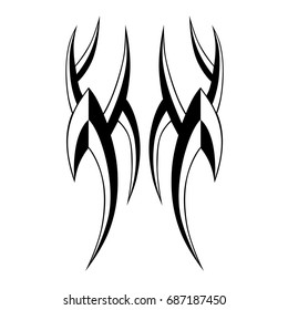 Tattoo tribal vector design. Simple logo. Individual designer isolated element for decorating the body of women, men and girls arm, leg and other body parts. Abstract illustration.