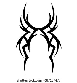 Tattoo tribal vector design. Simple logo. Individual designer isolated element for decorating the body of women, men and girls arm, leg and other body parts. Abstract illustration.