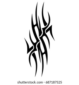 Tattoo tribal vector design. Simple logo. Individual designer isolated element for decorating the body of women, men and girls arm, leg and other body parts. Abstract illustration.