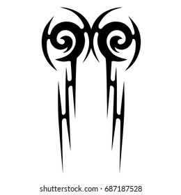 Tattoo tribal vector design. Simple logo. Individual designer isolated element for decorating the body of women, men and girls arm, leg and other body parts. Abstract illustration.