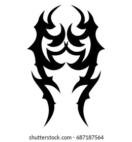 Tattoo tribal vector design. Simple logo. Individual designer isolated element for decorating the body of women, men and girls arm, leg and other body parts. Abstract illustration.