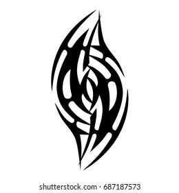 Tattoo tribal vector design. Simple logo. Individual designer isolated element for decorating the body of women, men and girls arm, leg and other body parts. Abstract illustration.
