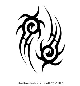 Tattoo tribal vector design. Simple logo. Individual designer isolated element for decorating the body of women, men and girls arm, leg and other body parts. Abstract illustration.
