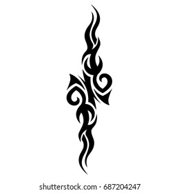 Tattoo tribal vector design. Simple logo. Individual designer isolated element for decorating the body of women, men and girls arm, leg and other body parts. Abstract illustration.