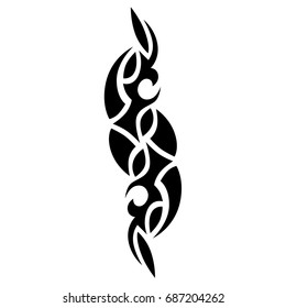 Tattoo tribal vector design. Simple logo. Individual designer isolated element for decorating the body of women, men and girls arm, leg and other body parts. Abstract illustration.