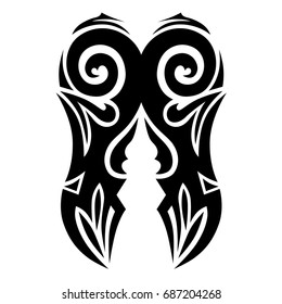 Tattoo tribal vector design. Simple logo. Individual designer isolated element for decorating the body of women, men and girls arm, leg and other body parts. Abstract illustration.