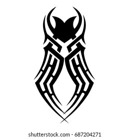 Tattoo tribal vector design. Simple logo. Individual designer isolated element for decorating the body of women, men and girls arm, leg and other body parts. Abstract illustration.