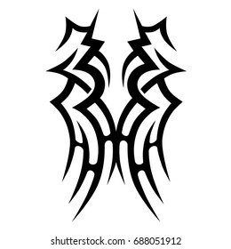 Tattoo tribal vector design. Simple logo. Individual designer isolated element for decorating the body of women, men and girls arm, leg and other body parts. Abstract illustration.