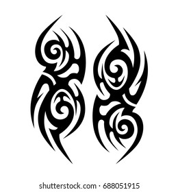 Tattoo tribal vector design. Simple logo. Individual designer isolated element for decorating the body of women, men and girls arm, leg and other body parts. Abstract illustration.
