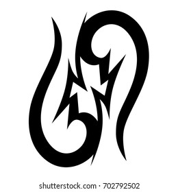 Tattoo tribal vector design. Simple logo. Individual designer isolated element for decorating the body of women, men and girls arm, leg and other body parts. Abstract illustration.