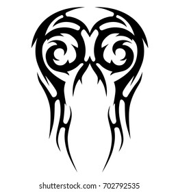Tattoo tribal vector design. Simple logo. Individual designer isolated element for decorating the body of women, men and girls arm, leg and other body parts. Abstract illustration.