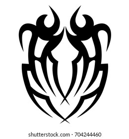 Tattoo tribal vector design. Simple logo. Individual designer isolated element for decorating the body of women, men and girls arm, leg and other body parts. Abstract illustration.