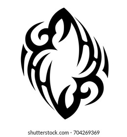 Tattoo tribal vector design. Simple logo. Individual designer isolated element for decorating the body of women, men and girls arm, leg and other body parts. Abstract illustration.