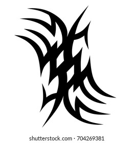 Tattoo tribal vector design. Simple logo. Individual designer isolated element for decorating the body of women, men and girls arm, leg and other body parts. Abstract illustration.