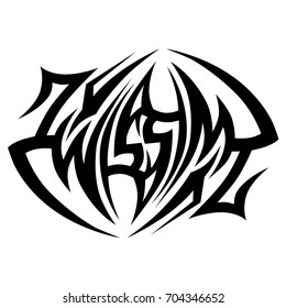 Tattoo tribal vector design. Simple logo. Individual designer isolated element for decorating the body of women, men and girls arm, leg and other body parts. Abstract illustration.