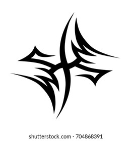 Tattoo tribal vector design. Simple logo. Individual designer isolated element for decorating the body of women, men and girls arm, leg and other body parts. Abstract illustration.
