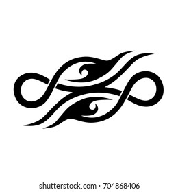 Tattoo tribal vector design. Simple logo. Individual designer isolated element for decorating the body of women, men and girls arm, leg and other body parts. Abstract illustration.